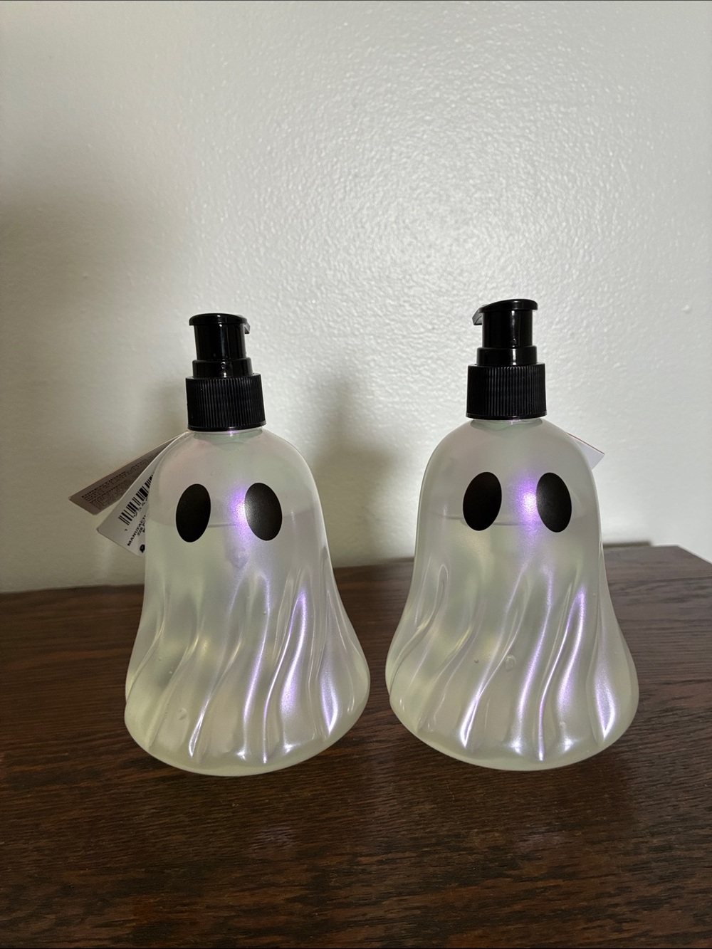 NWT-2- Ghost-Shaped Iridescent Hand Soap Dispensers- Coconut Lime Scented- 12oz